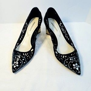 Nicholas Kirkwood Lasercut Suede Leather Metallic Heel Pumps SZ 39.5 Retail $895